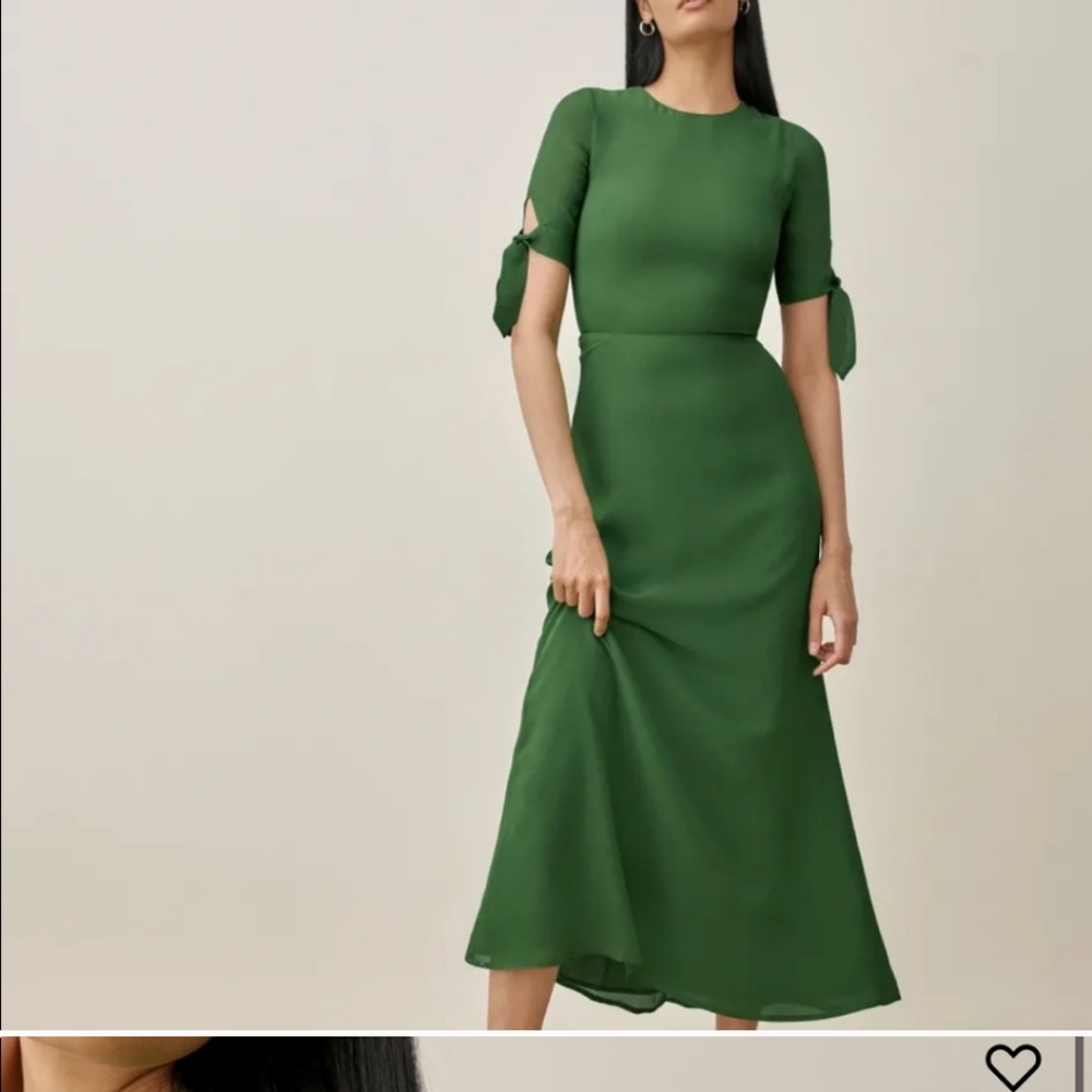 Reformation Green Midi Dress